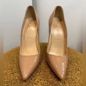 Christian Louboutin Nude Patent Leather So Kate Heels